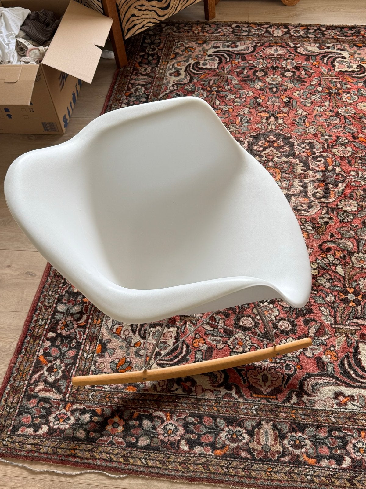 Vitra RAR Schommelstoel Eames Plastic Armchair Wit, Ophalen, Wit, Zo goed als nieuw, Eén