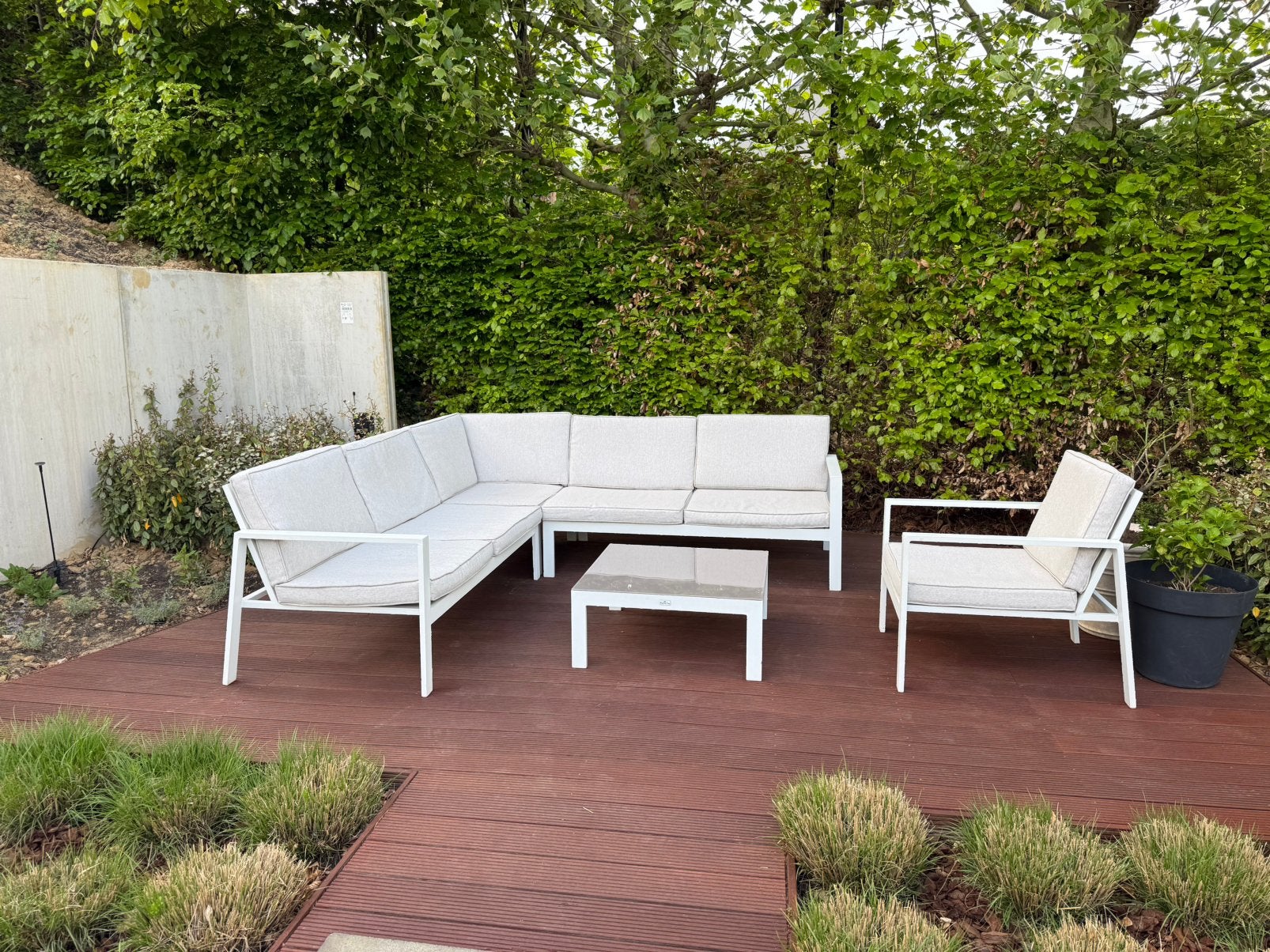 Exclusieve loungeset 5-delig | 6 zitplaatsen | alu design, Ophalen, Gebruikt, 6 zitplaatsen, Aluminium