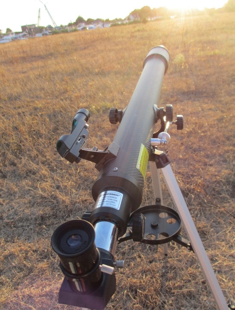 Bresser Refractor Telescoop met Statief, Audio, Tv en Foto, Ophalen, Gebruikt, Lenzentelescoop (refractor), Met statief