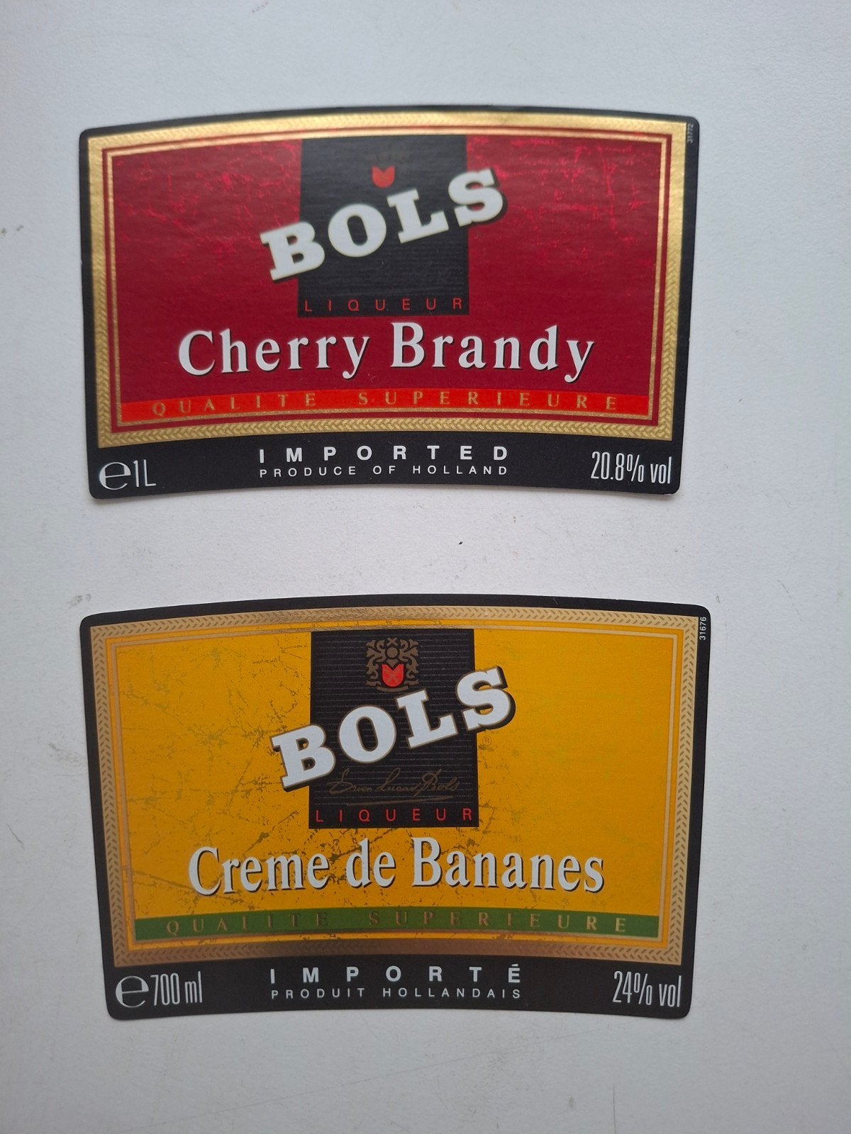 2 etiketten Bols, Verzamelen, Ophalen of Verzenden, Zo goed als nieuw, Overige typen