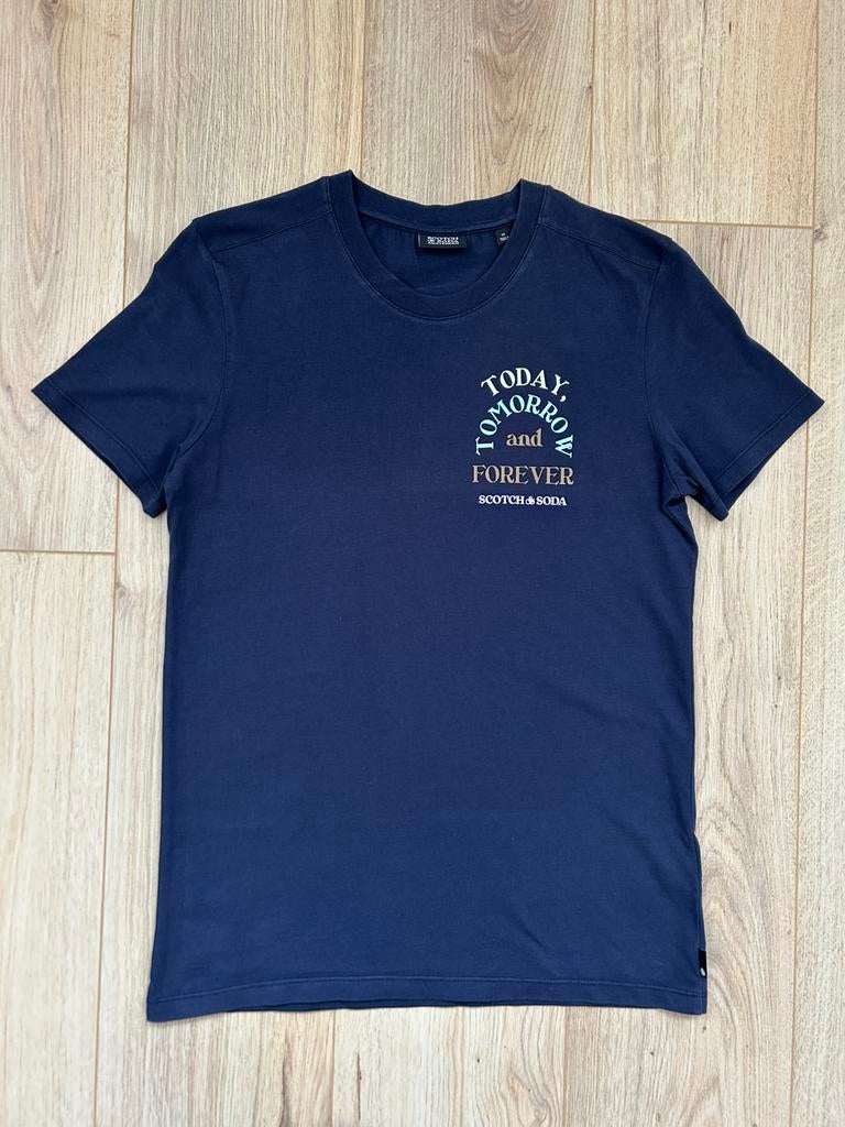 NIEUW Scotch & Soda shirt korte mouw blauw print 170 / 176, Ophalen of Verzenden, Nieuw, Jongen, Shirt of Longsleeve