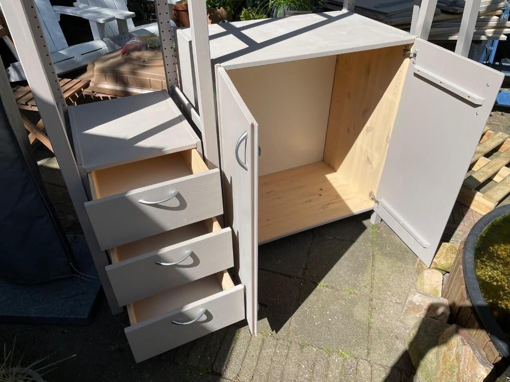 Ikea Ivar combinatie met ladekast en 2x kast (134x50x226cm), Ophalen, Gebruikt