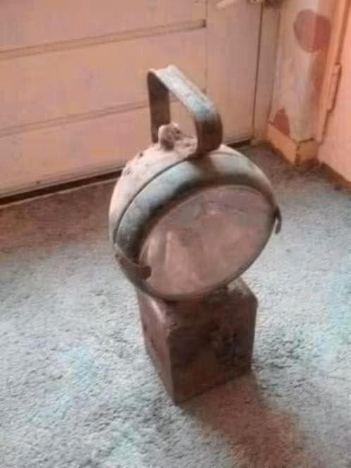 Vintage Mijnlamp / Zoeklicht - Industriële Decoratie, Ophalen of Verzenden