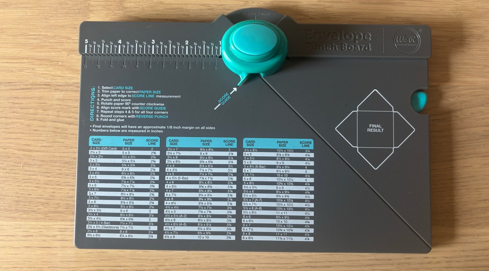 WR Memory Keepers Envelope Punch Board - Zo goed als nieuw, Gereedschap of Toebehoren, Ophalen of Verzenden, Zo goed als nieuw