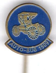 Auto bug 1909 blauw op koper auto speldje ( C_233a ), Verzenden, Zo goed als nieuw, Transport, Speldje of Pin