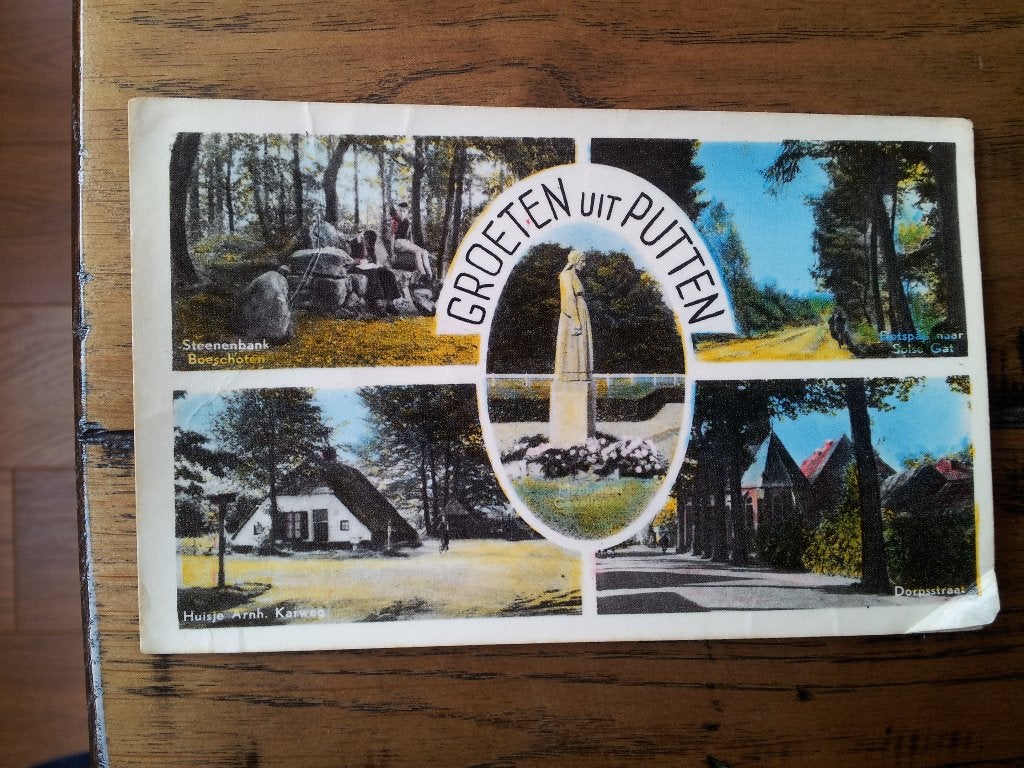 Groeten uit Putten Dorpsstraat, Karweg, Solse Gat, Verzamelen, Ophalen of Verzenden, 1940 tot 1960, Gelopen, Gelderland
