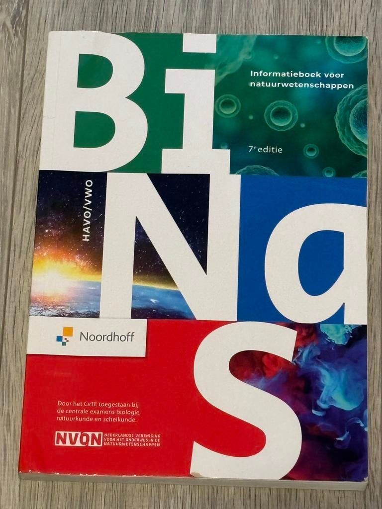 Binas HAVO/VWO 7e editie - Informatieboek natuurwetenschappe, Ophalen of Verzenden, Beta, Zo goed als nieuw