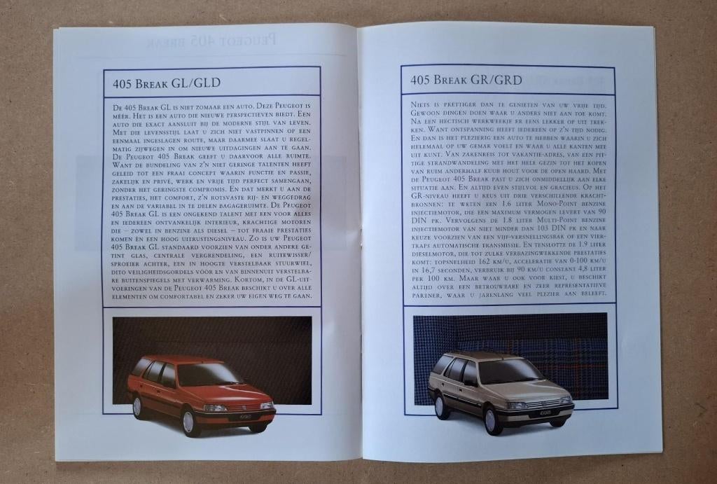 Peugeot 405 Phase II Break brochure (1993), Verzenden, Gelezen, Peugeot