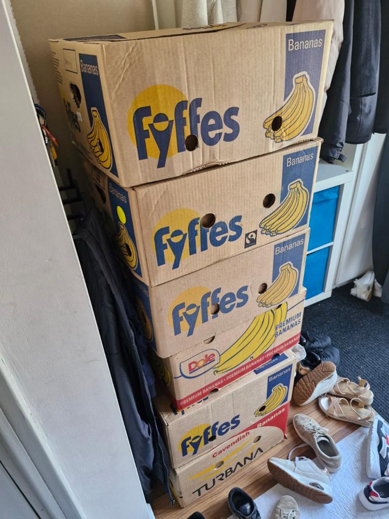 Gratis Bananen dozen, Ophalen, Gebruikt