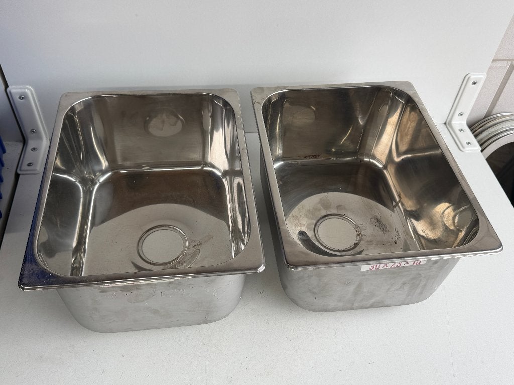 2 x RVS Spoelbak 30 x 23 x 15, Ophalen of Verzenden, Nieuw, Lijn of Blok