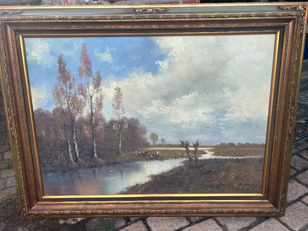 Schilderij, Ophalen, Bijzondere lijst, Landschap, Doek