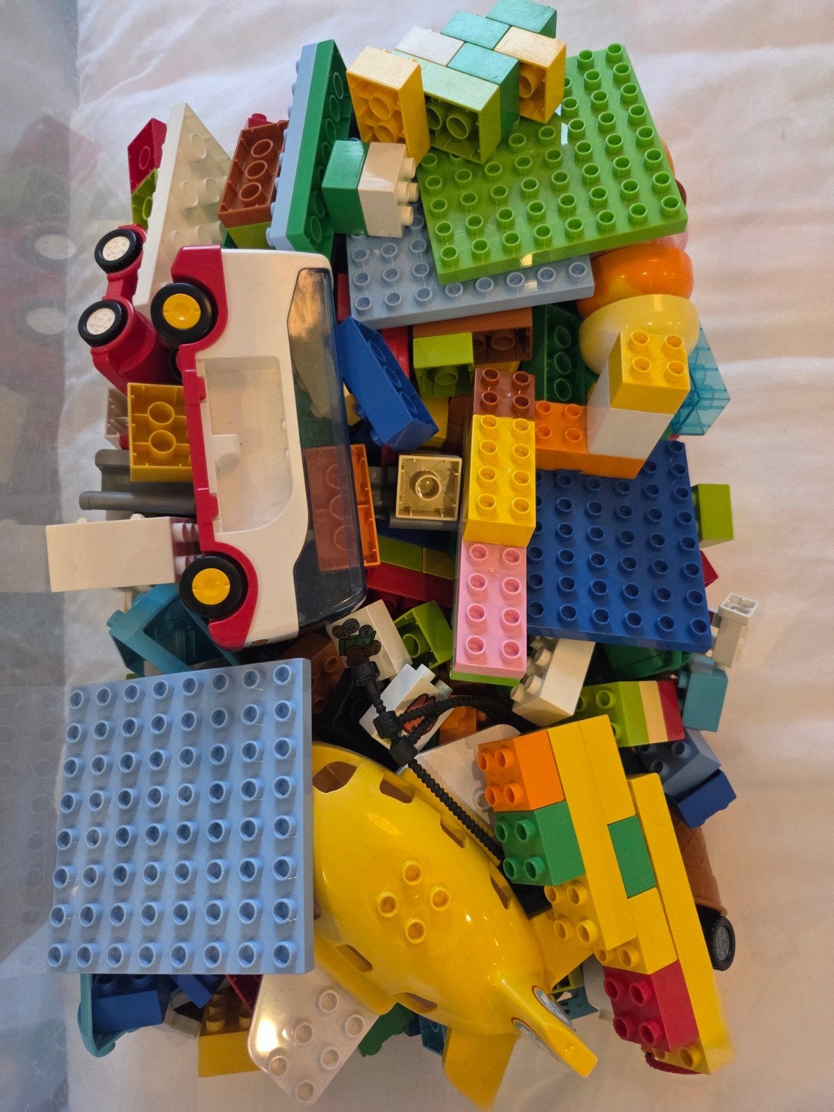 Grote doos vol diverse Lego en Duplo blokken, Ophalen, Gebruikt, Inclusief extra onderdelen, Lego