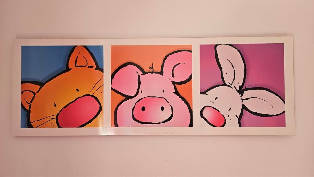 Leuk schilderij voor op de kinderkamer, Ophalen of Verzenden, Zo goed als nieuw, 180 cm of meer, 85 tot 100 cm