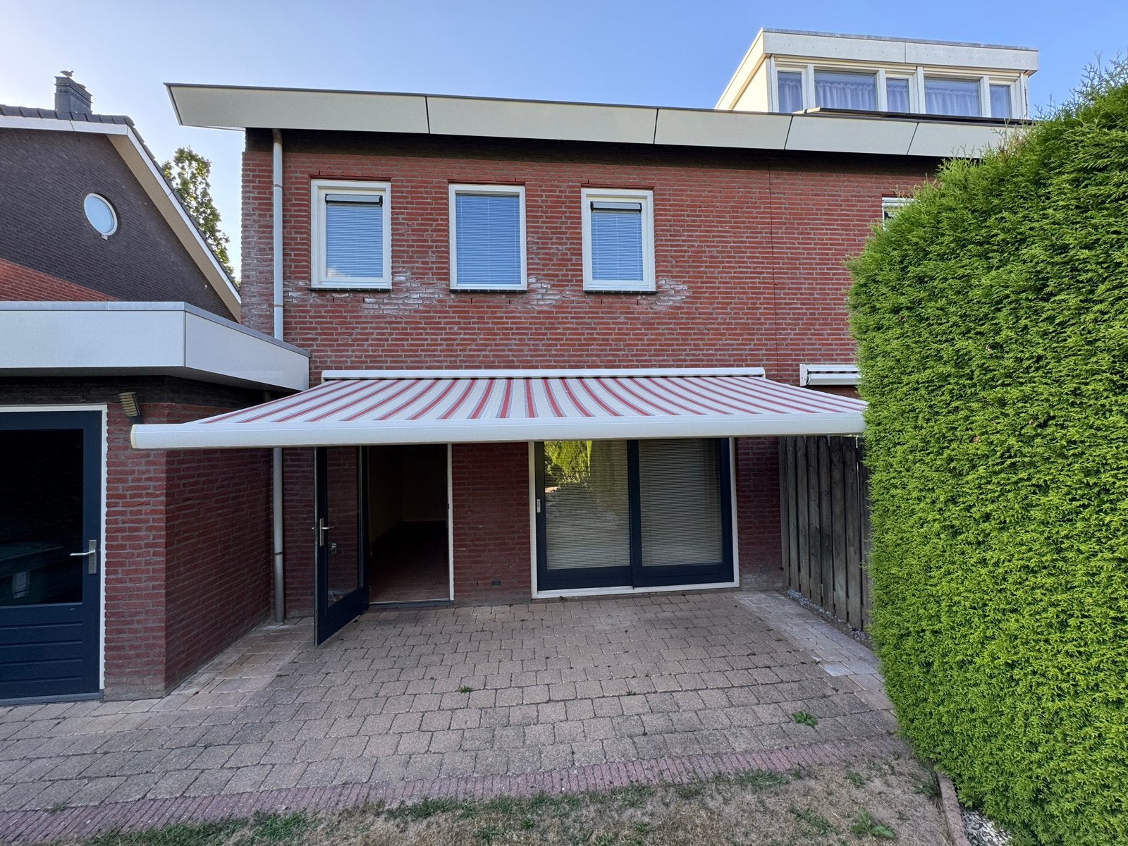 Luifel / zonnescherm elektrisch 500x300 cm, Tuin en Terras, Zonneschermen, Ophalen, Gebruikt, 450 cm of meer, Knikarmscherm