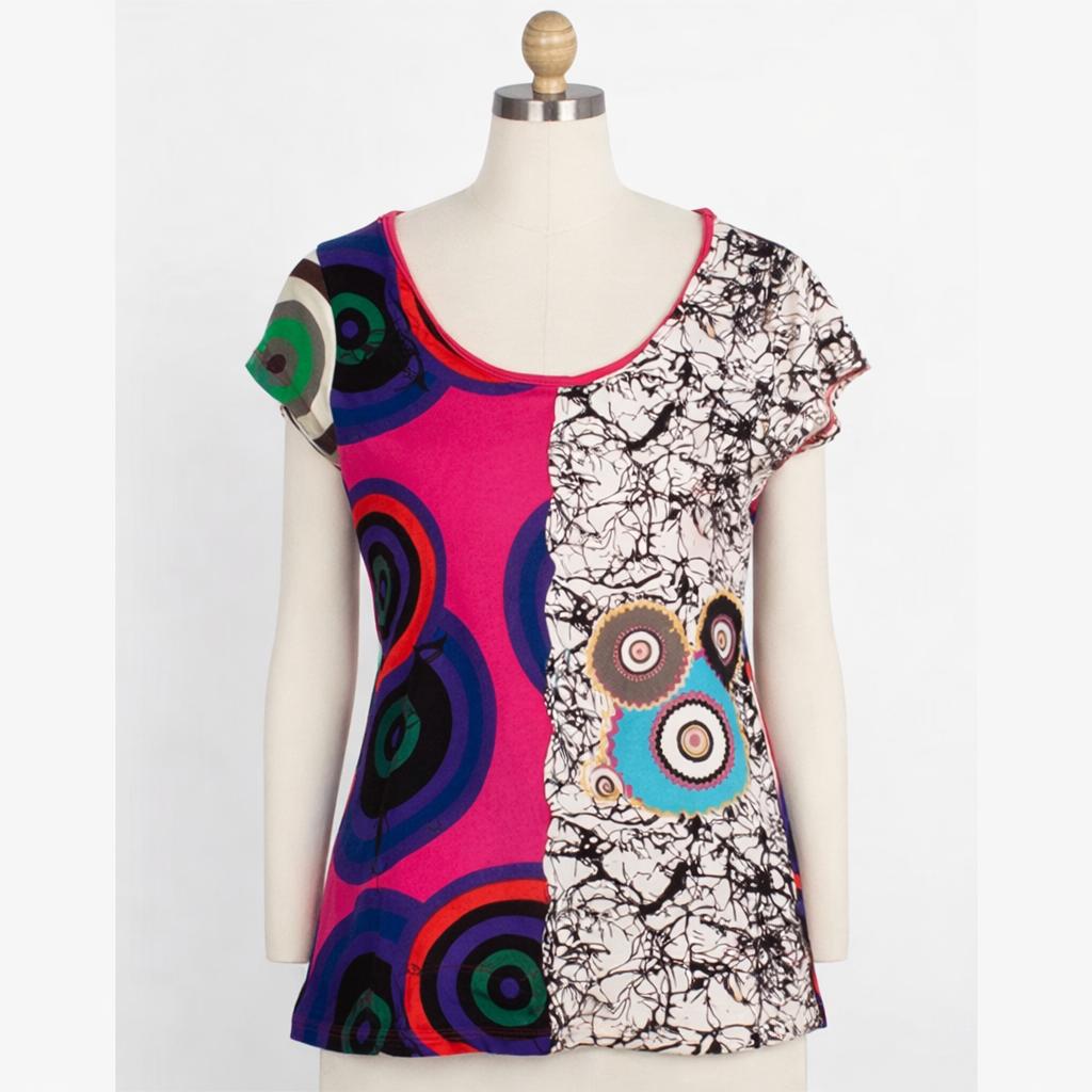 kleurrijke kenza shirt met artistieke print-maat 36/38, Kleding | Dames, Overige kleuren, Ophalen of Verzenden, Zo goed als nieuw