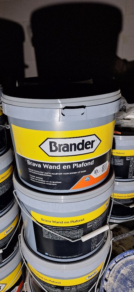 Mate muur- en plafondverf van het merk Brander, Ophalen, 5 tot 10 liter, Wit, Nieuw