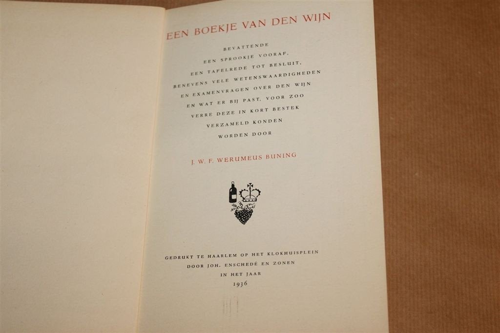 Een Boekje van den Wijn — Werumeus Buning, Jo Spier 1936, Gebruikt, -, -, Overige typen