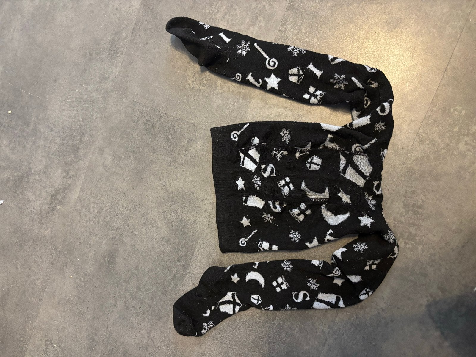 Zwarte maillot met sinferklaas en piet  print - maat 110-116, Ophalen of Verzenden, Gebruikt, Meisje, Broek