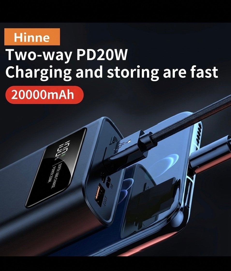 Hinne Powerbank 20000mAh PD20W Snel Opladen, Ophalen of Verzenden, Nieuw