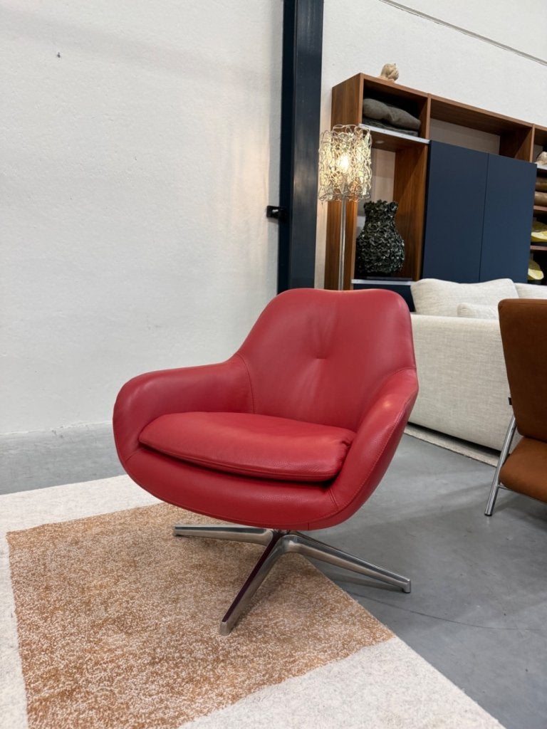 Nieuw Pode Sparkle One draai fauteuil rood leer Stoel, Leolux, Info@leolux.nl, Leolux evidence, Nieuw