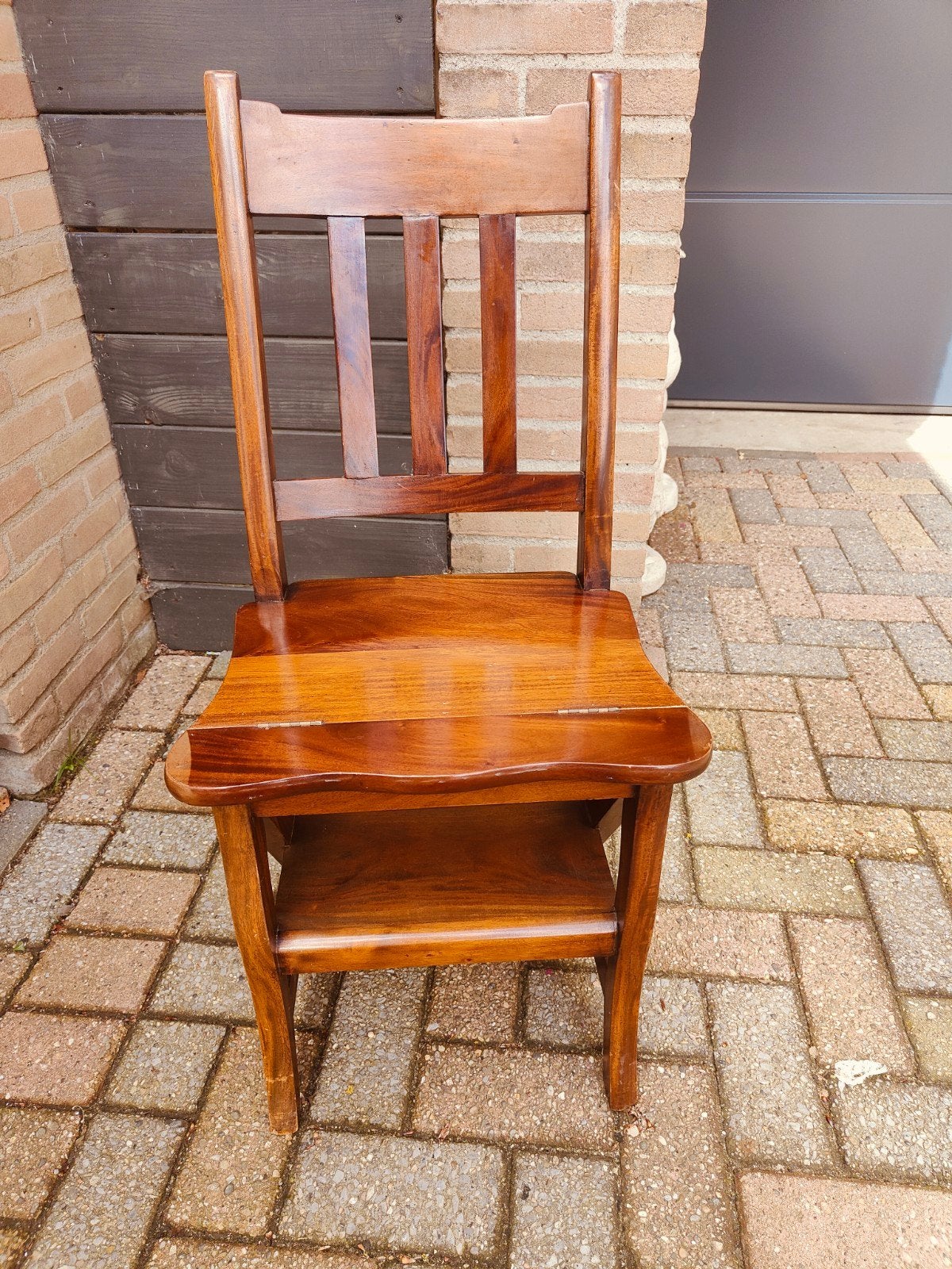 Houten bibliotheek trapje / stoel, Ophalen