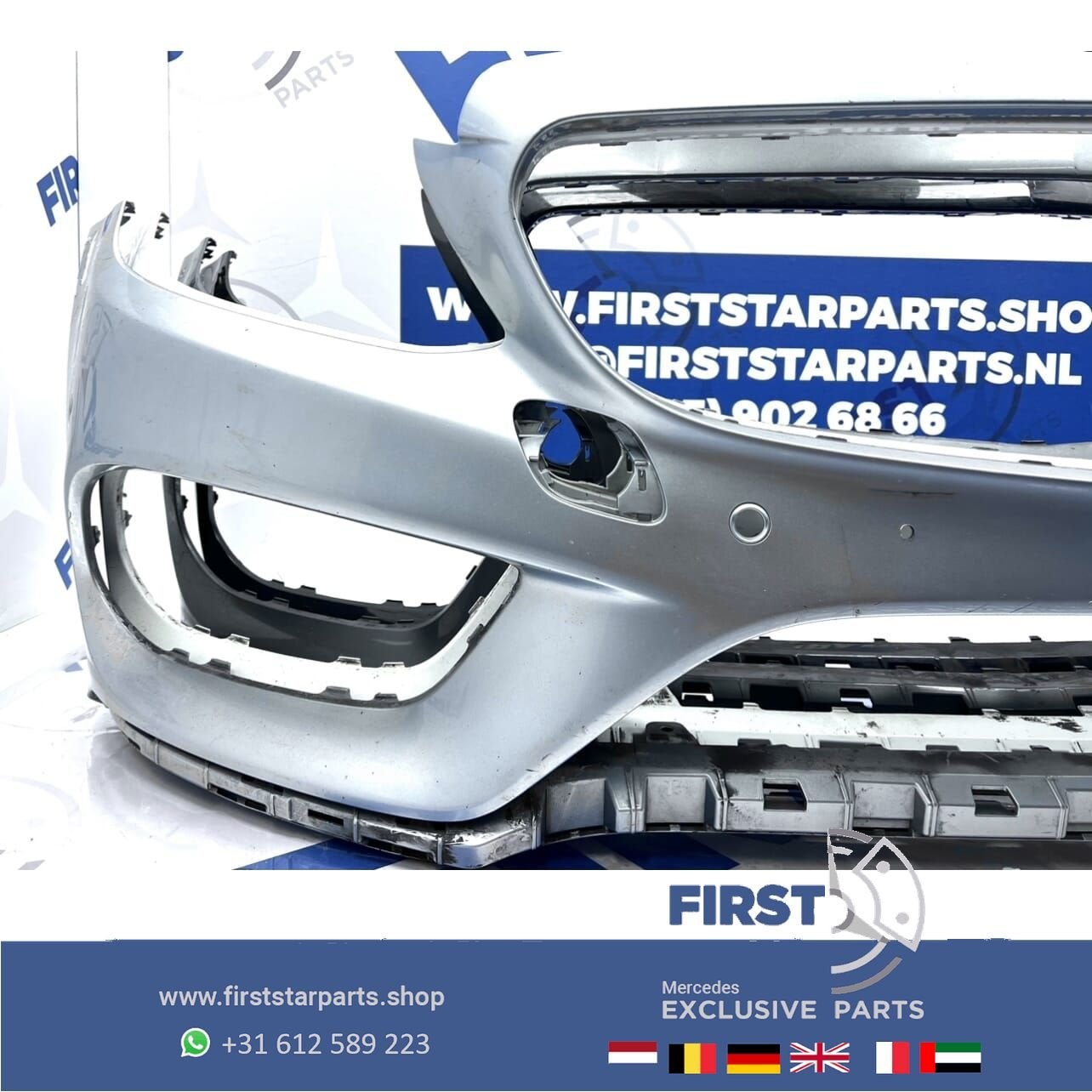 W205 BUMPER AMG VOORBUMPER 2014-2017 Mercedes C Klasse C43 Z, Gebruikt, -, Voor, Ophalen of Verzenden
