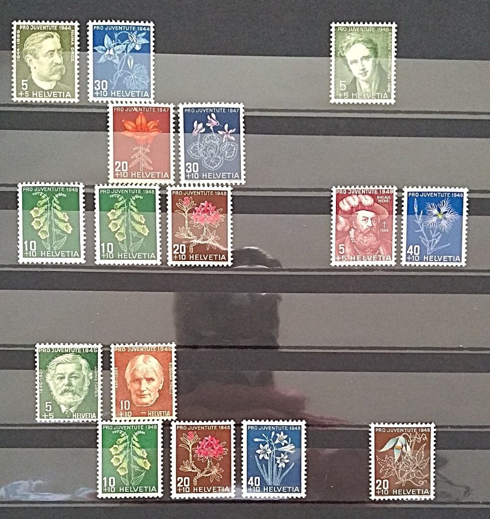 Zwitserland : 1944-1949 Pro Juventute Alpenbloemen losse waa, Verzenden