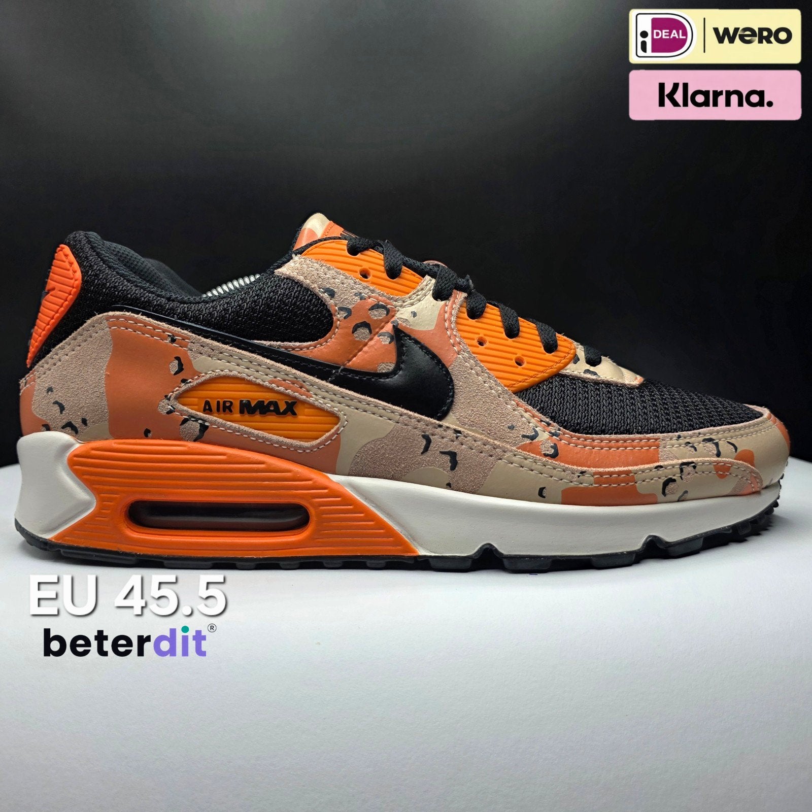 Nike Air Max 90 PR 'Bio Beige Safety Orange Camo' Maat: 44.5, Nike air max, Ophalen of Verzenden, Nike, Nike