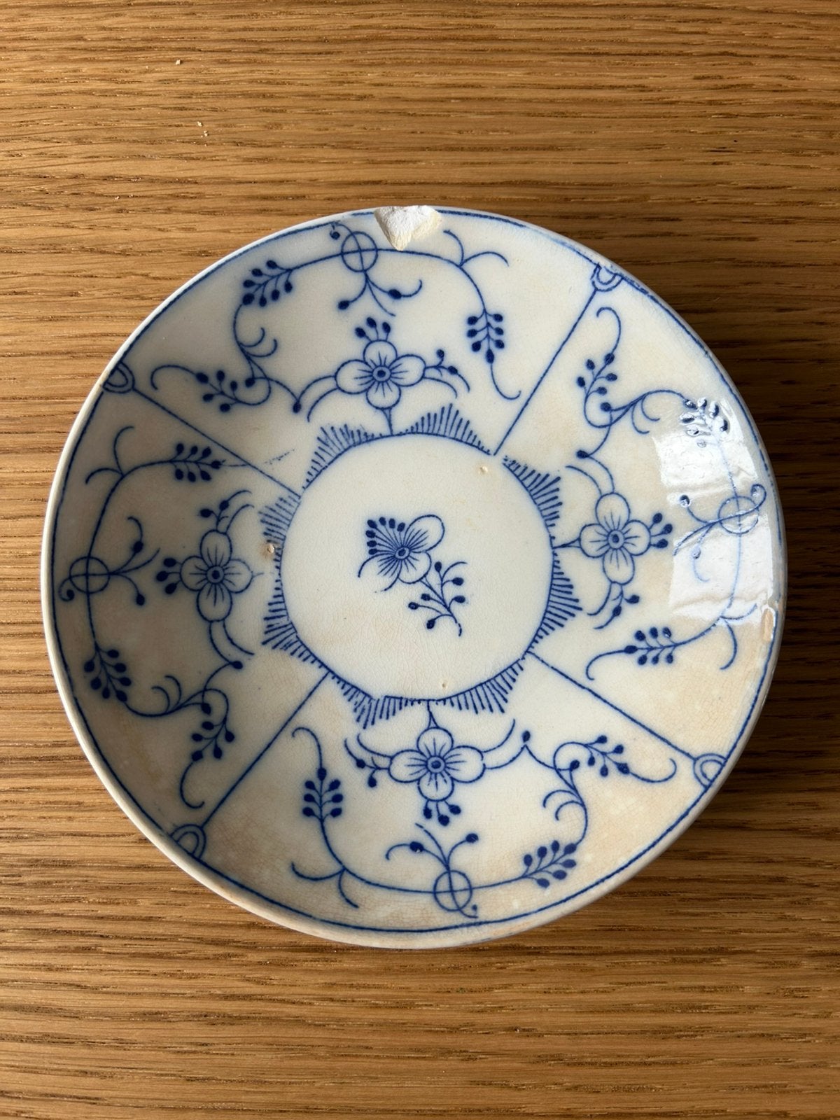 Schaaltje Blau Saks F.K. Meissen, Ophalen