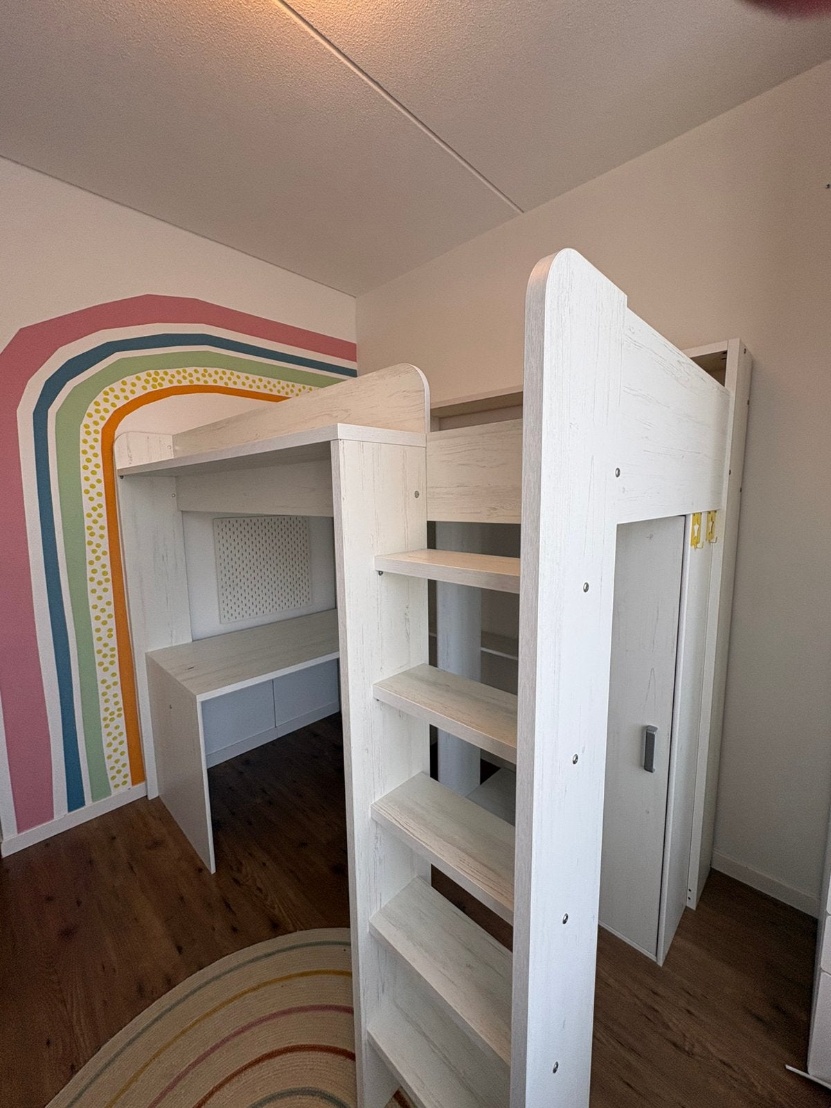 Parisot Hoogslaper met kast, bureau en hek, Huis en Inrichting, Ophalen, Hoogslaper, Eenpersoons, 200 cm