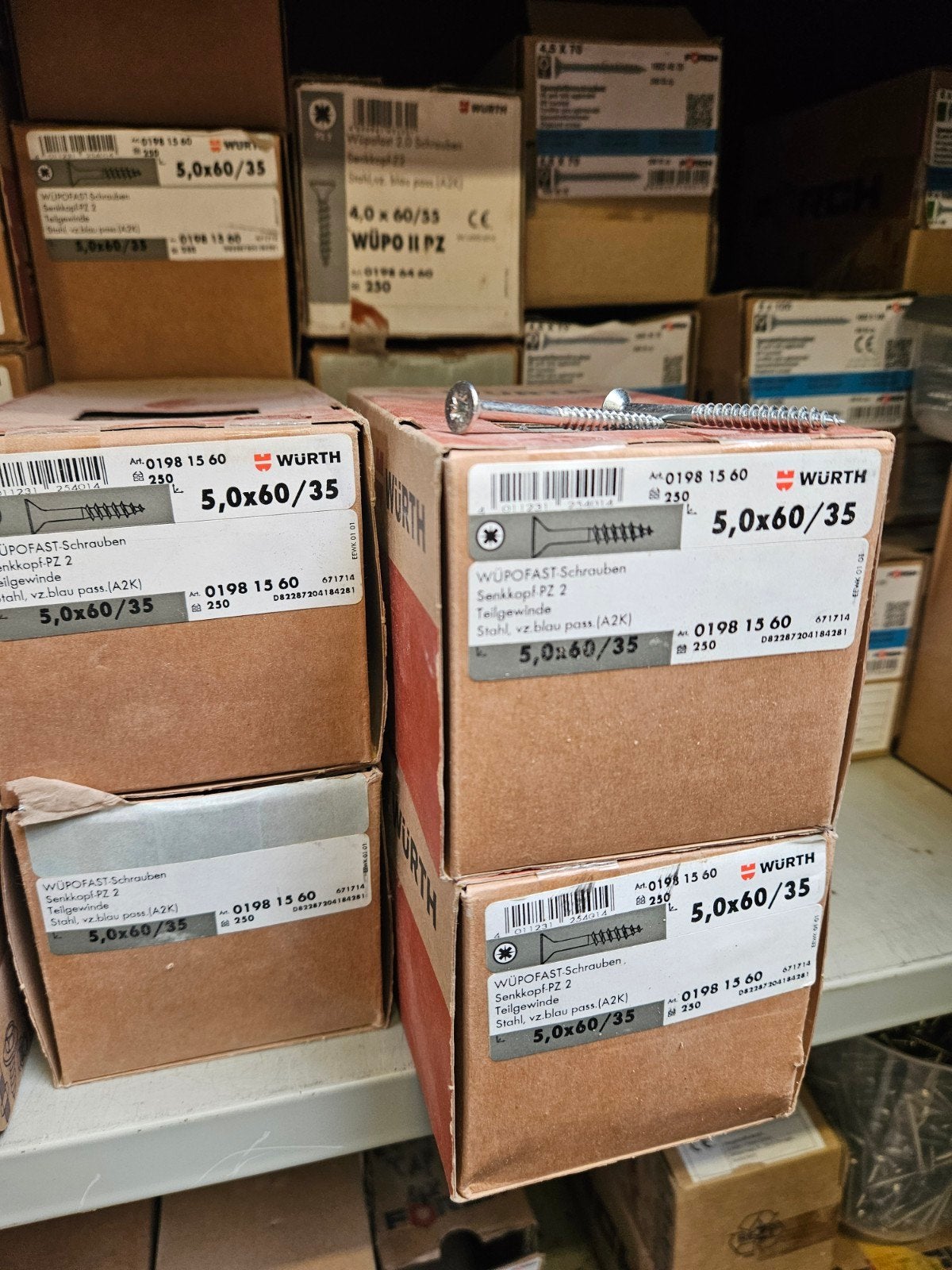 3500 stuks WURTH WÜPOFAST Schroeven 5,0x60/35 - Nieuw, Ophalen of Verzenden, Nieuw, 50 tot 100 mm, Schroeven