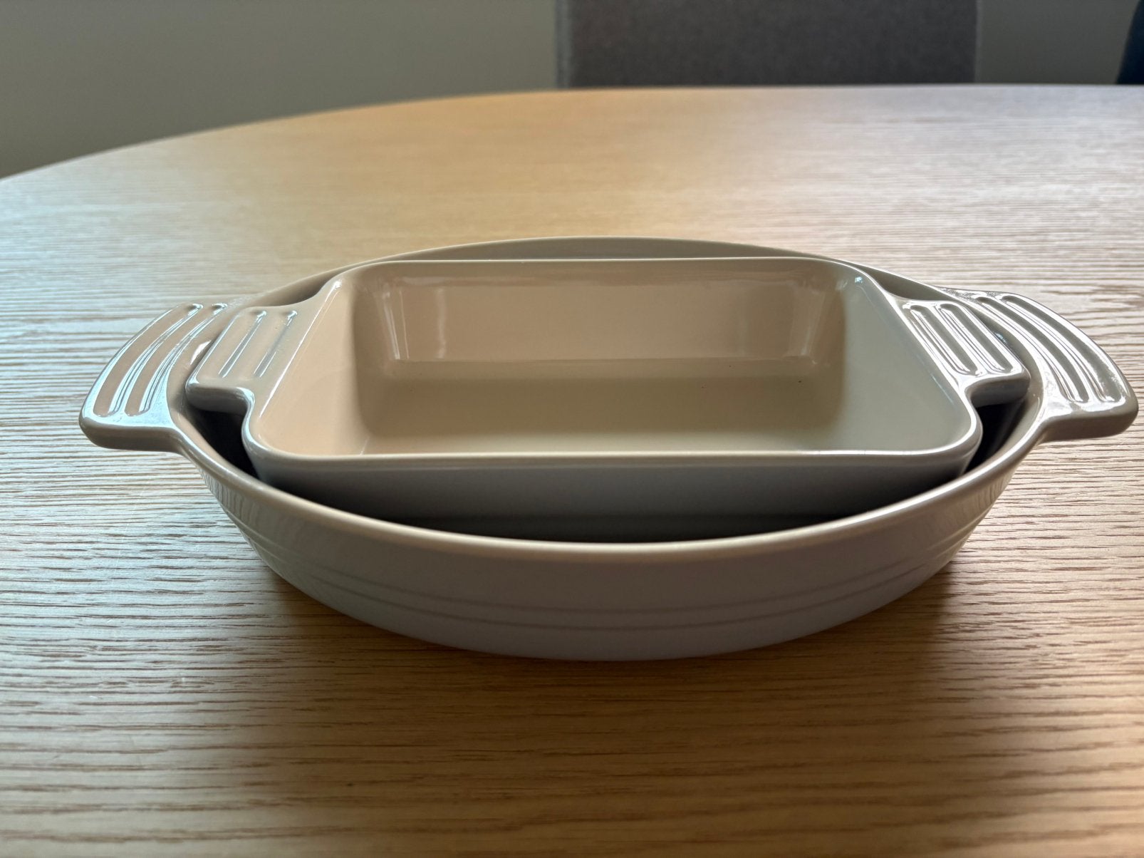 Le Creuset ovenschalen set, Ophalen, Met handvatten, Le Creuset, Zo goed als nieuw