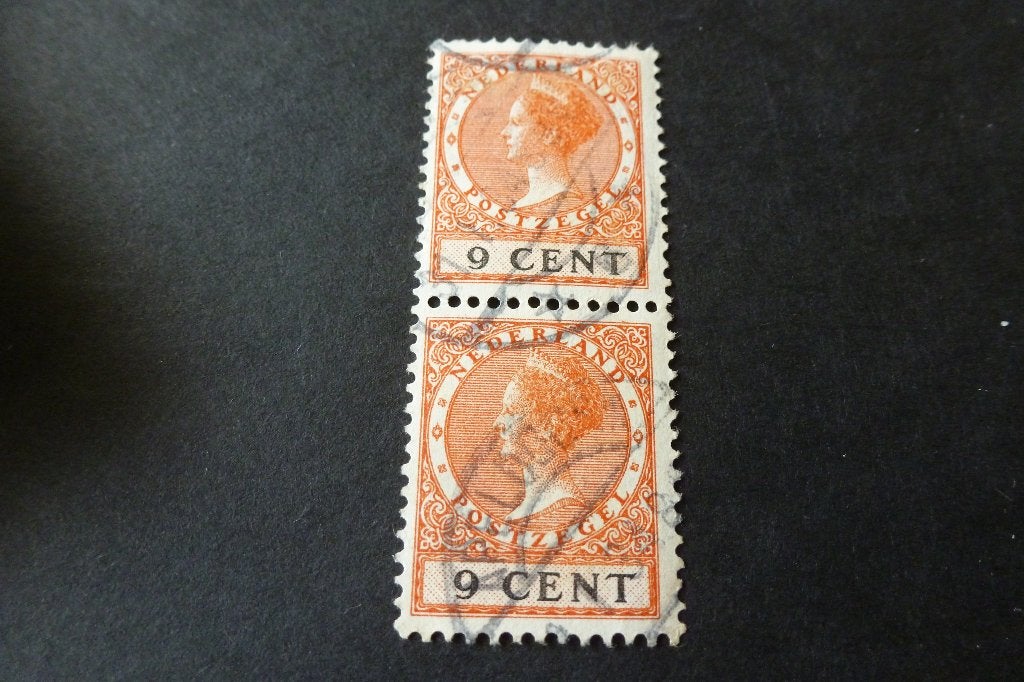 Postzegels - 2x oude 9 cent Wilhelmina 1926 gestempeld (h 14, Postzegels en Munten, Postzegels | Nederland, Ophalen of Verzenden