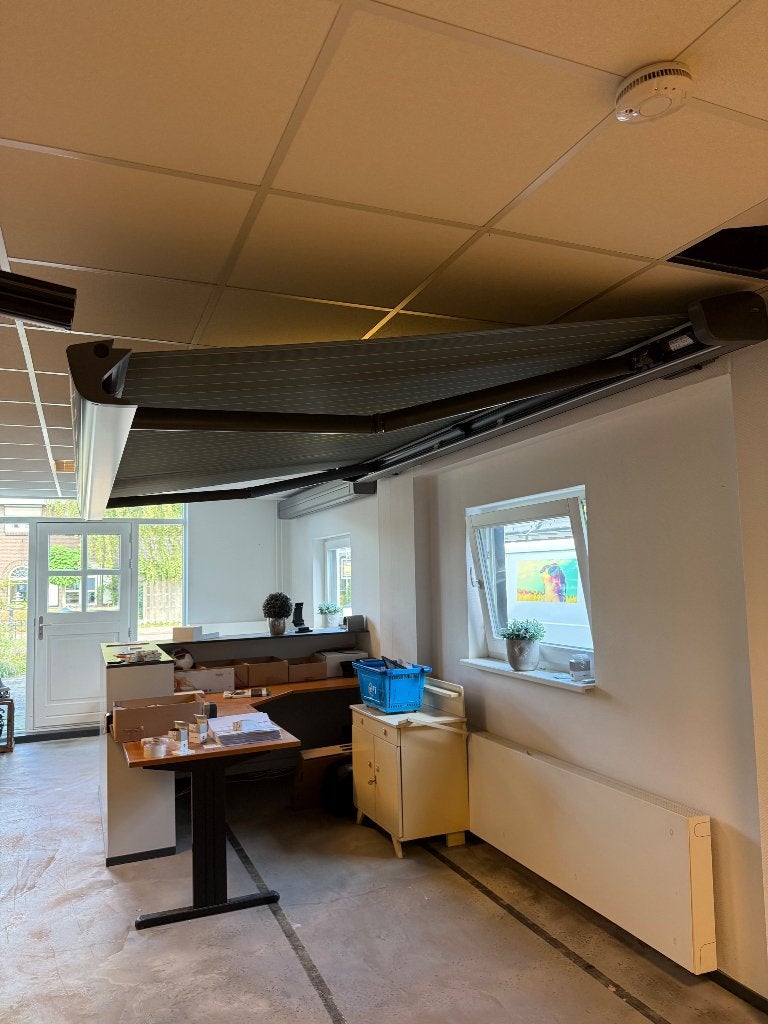 Cassettescherm met volant NIEUW, Ophalen, 150 tot 300 cm, 250 cm tot 450 cm, Knikarmscherm