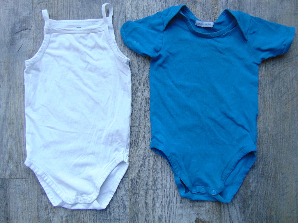 Set van 2 rompers Hema maat 86 / 92 blauw + wit rompertjes, Kinderen en Baby's, Nacht- of Onderkleding, Meisje, Ophalen of Verzenden