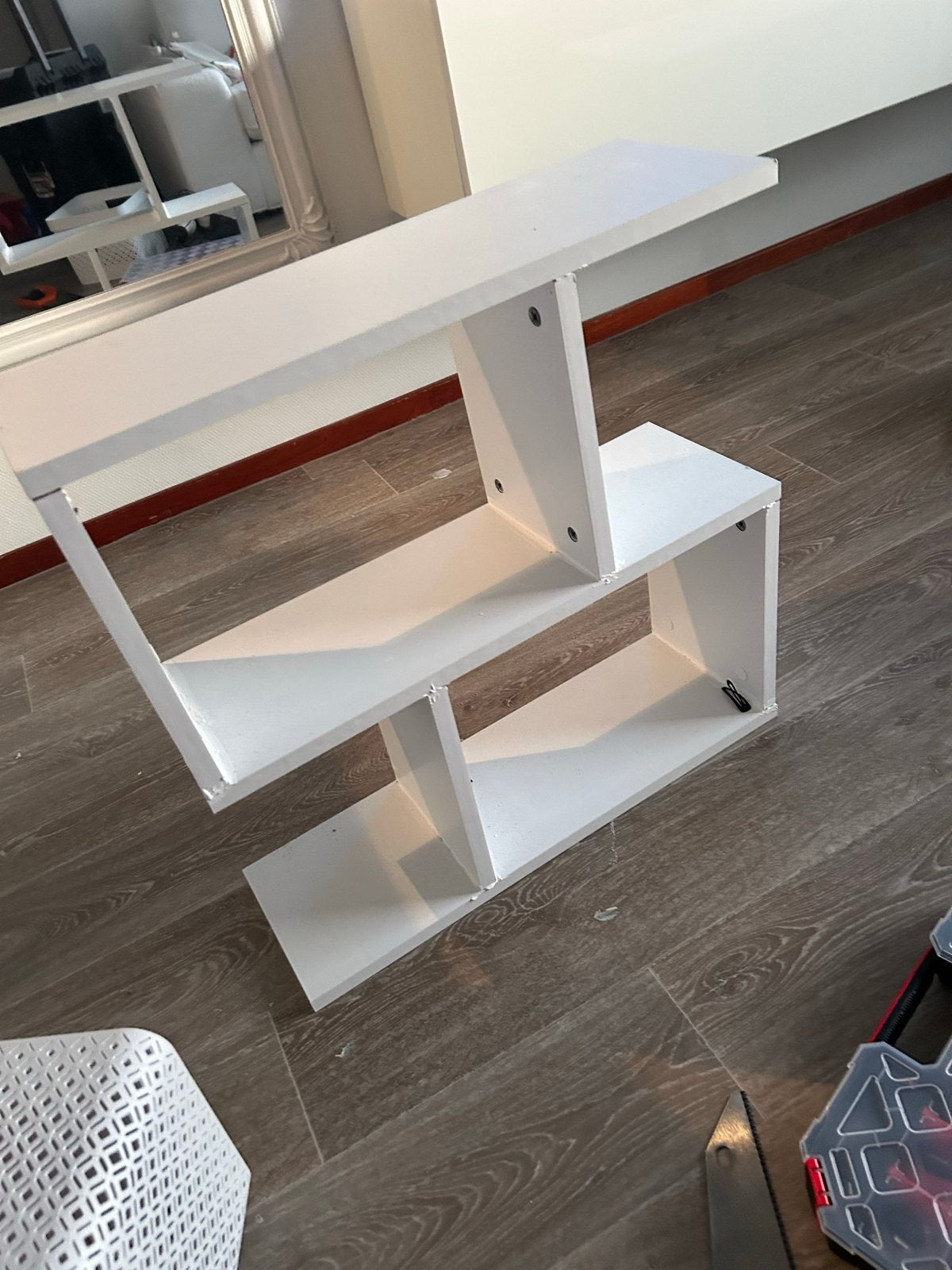 Witte moderne boekenplank/opbergrek, Ophalen, Met plank(en), Gebruikt, 50 tot 100 cm