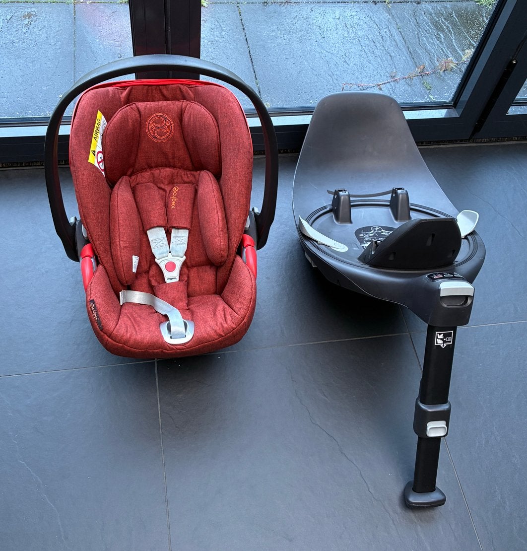 Cybex Cloud Z2 i-Size Rood + Draaibare Base Z2 (Isofix), Kinderen en Baby's, Zo goed als nieuw, 0 t/m 13 kg, Ophalen, Overige merken