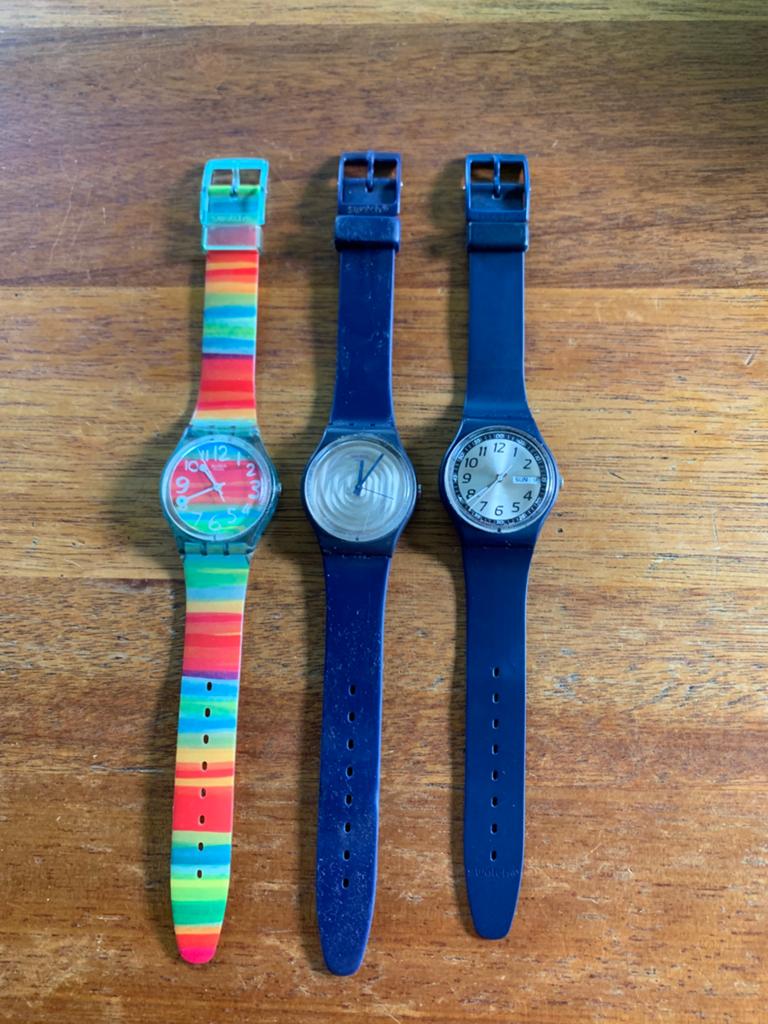 Swatch horloges set van 3, Ophalen of Verzenden, Zo goed als nieuw, Kunststof, Swatch