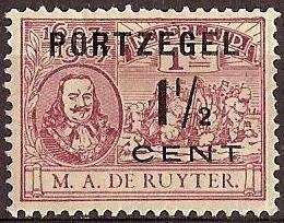Nederland Port 33 ongebruikt Michiel de Ruyter 1907, Ophalen of Verzenden, T/m 1940, Postfris