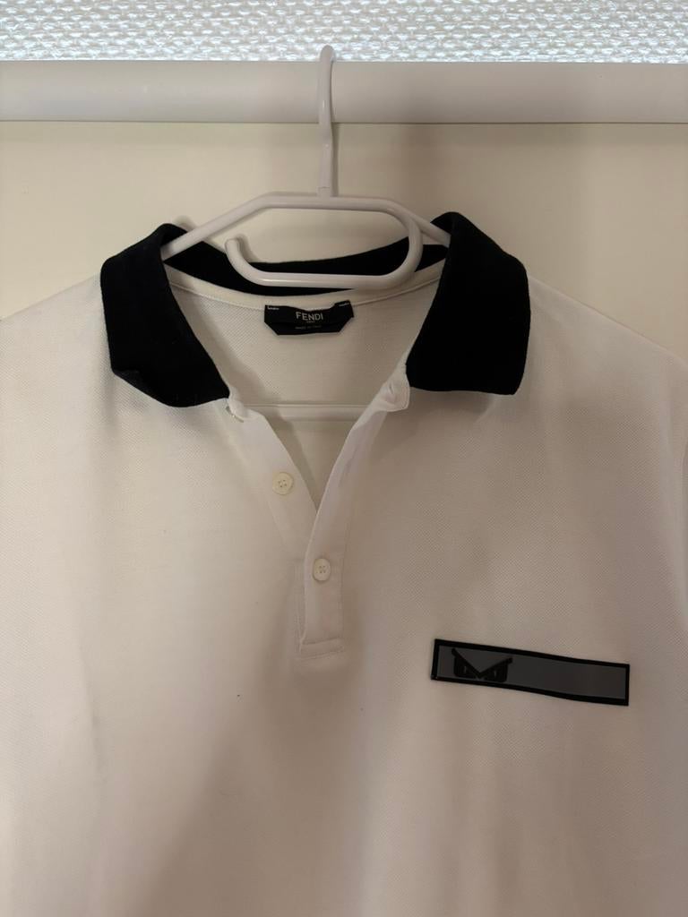 Fendi polo met bekende ogen logo maat 54, Ophalen of Verzenden, Zo goed als nieuw, Maat 52/54 (L), Wit