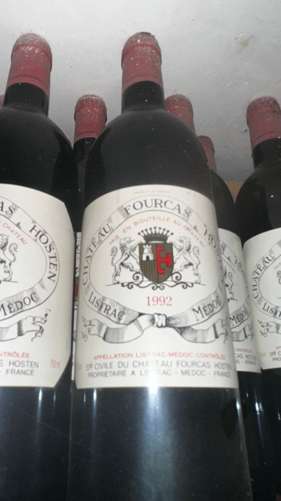 18 flessen Château Fourcas Hosten 1992 - Listrac-Médoc, Gebruikt, Frankrijk, Ophalen of Verzenden, Rode wijn