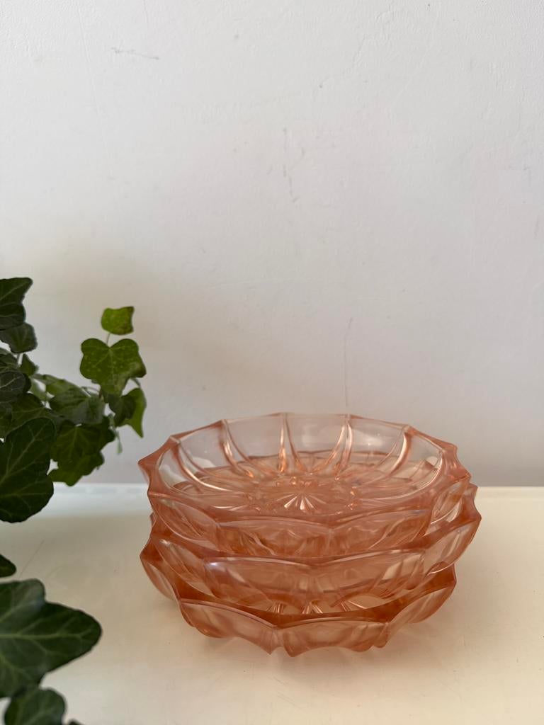 Set van 3 art deco schaaltjes, Antiek en Kunst, Antiek | Glas en Kristal, Ophalen of Verzenden