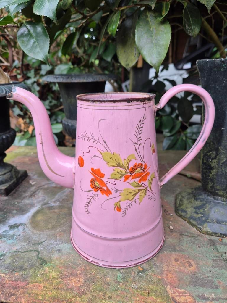 Franse roze emaille koffiepot, Ophalen of Verzenden