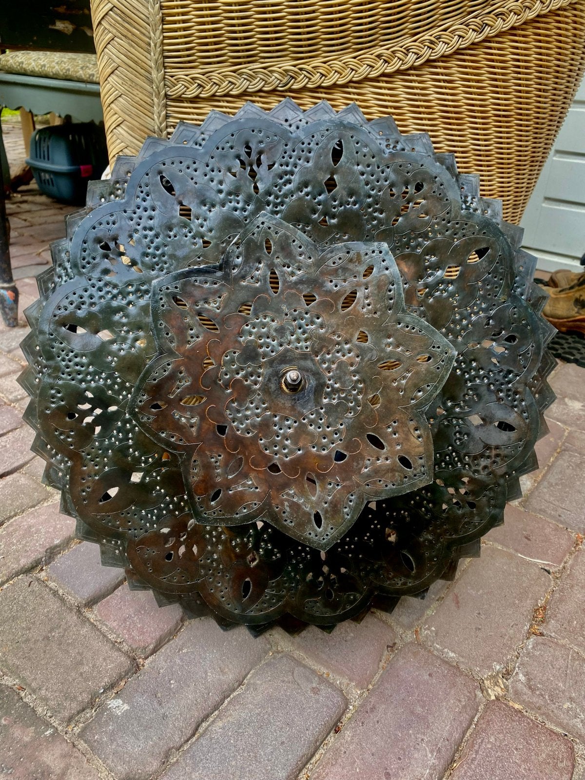 Oosterse Plafondlamp/ Plafonniere  met Opengewerkt Patroon, Bohemian, Overige merken, Gebruikt, Overige fittingen