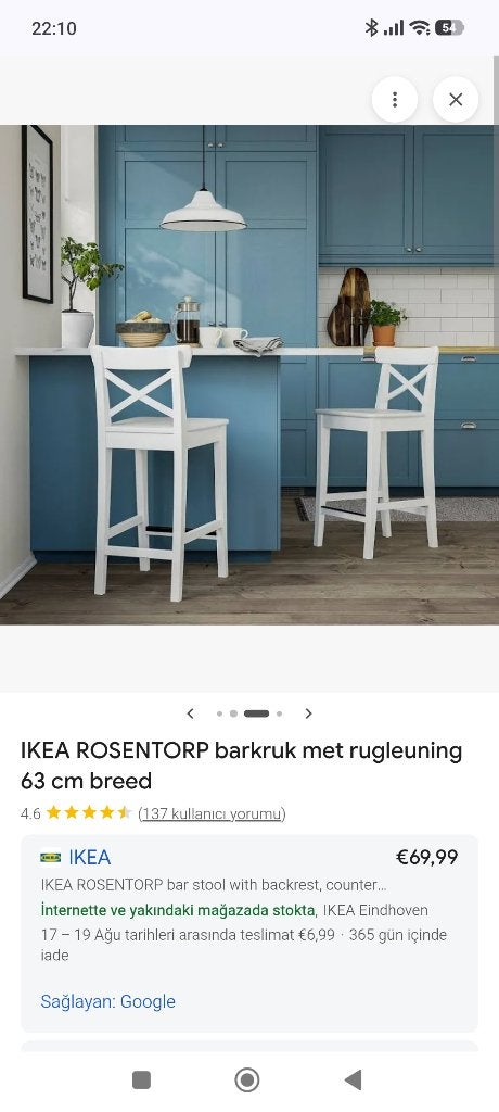 IKEA high chairs _2 piece-Rosentorp, Huis en Inrichting, Stoelen, Ophalen, Gebruikt, Wit, Twee