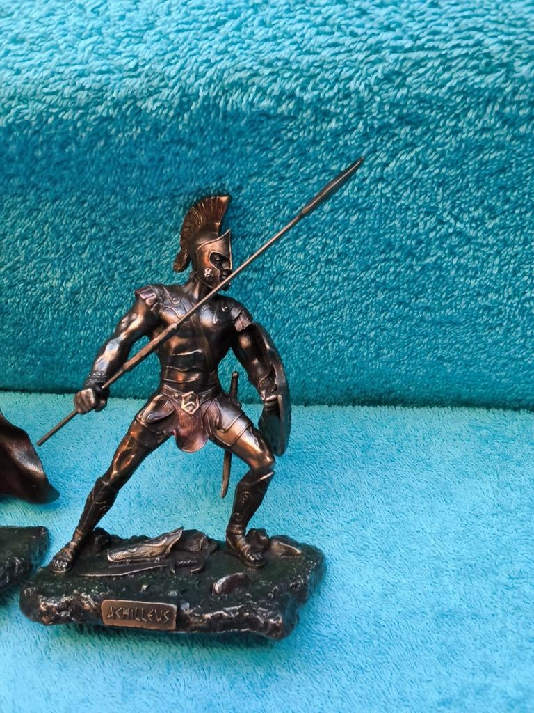 2st prachtige  Trojaanse RIDDERS in goudkleurig aluminium,, Ophalen of Verzenden