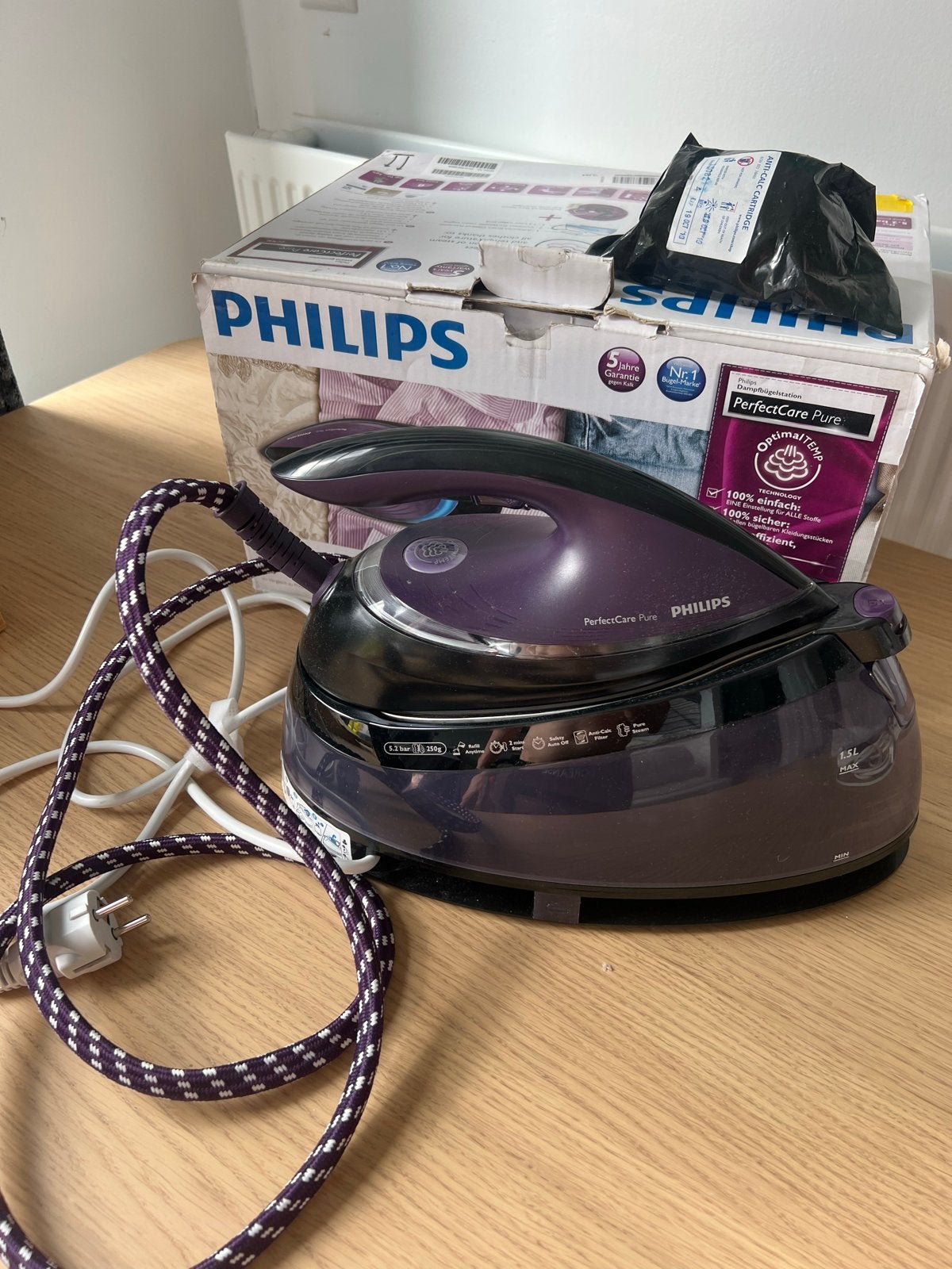 Philips PerfectCare Pure Stoomgenerator Strijkijzer, Ophalen, Gebruikt, Strijkijzer met snoer
