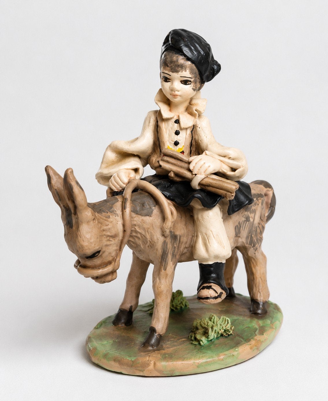 Vintage Mascotda Made in Italy beeldje 24-H – Jongen op ezel, Verzamelen, Ophalen of Verzenden, Zo goed als nieuw