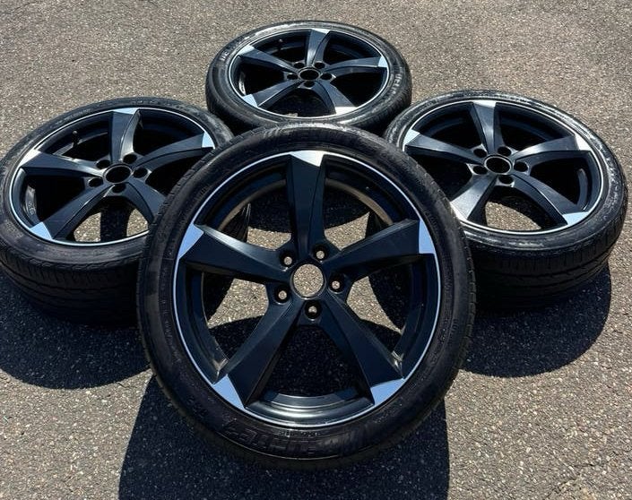 Audi Rotor Style 18” Velgen 5x112 ET35 met Goede Banden, Auto-onderdelen, Banden en Velgen, Ophalen, 18 inch, Banden en Velgen