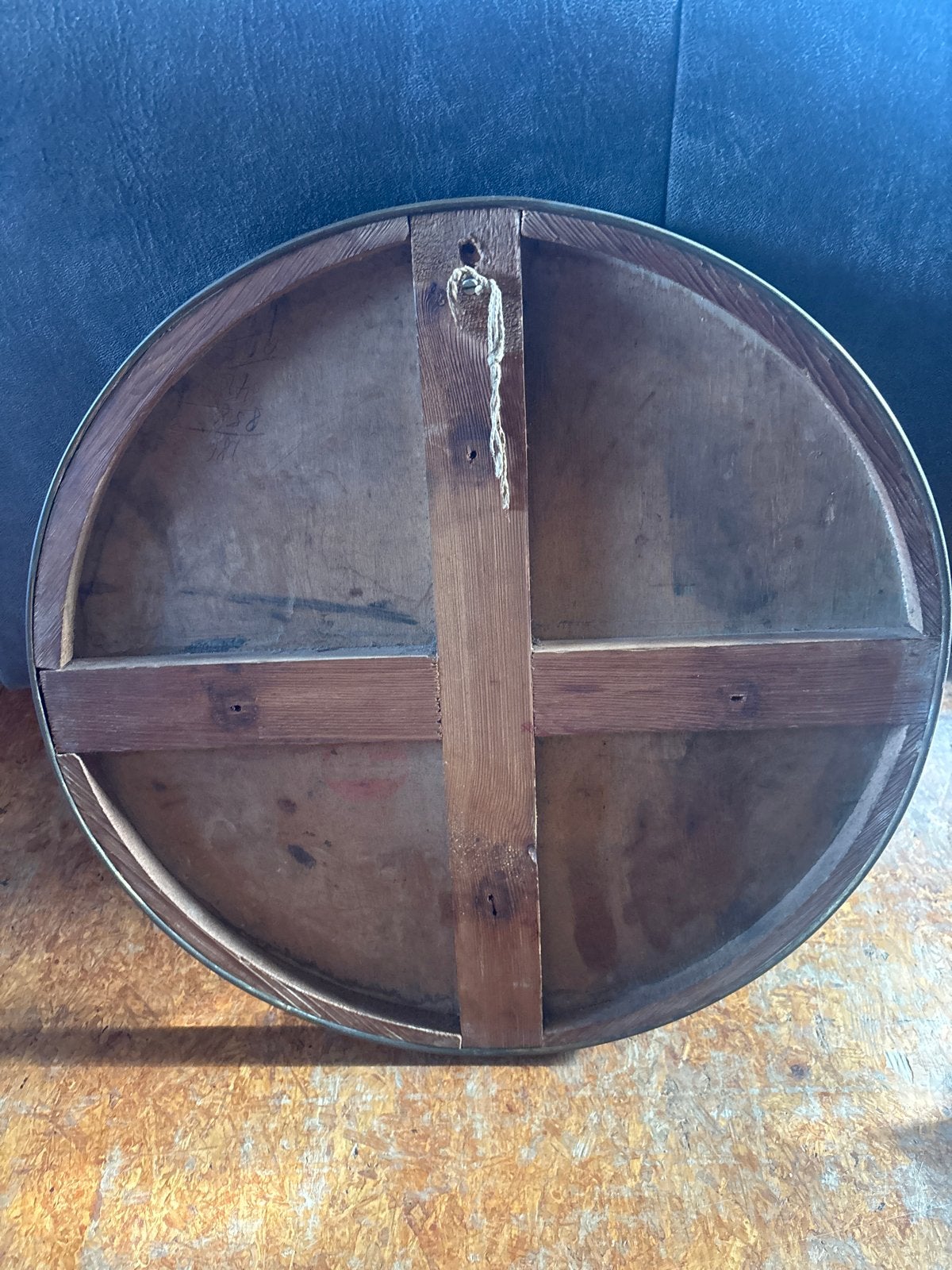 Antieke Messing Schaal/Tafelblad met Oosterse Decoratie, Ophalen of Verzenden